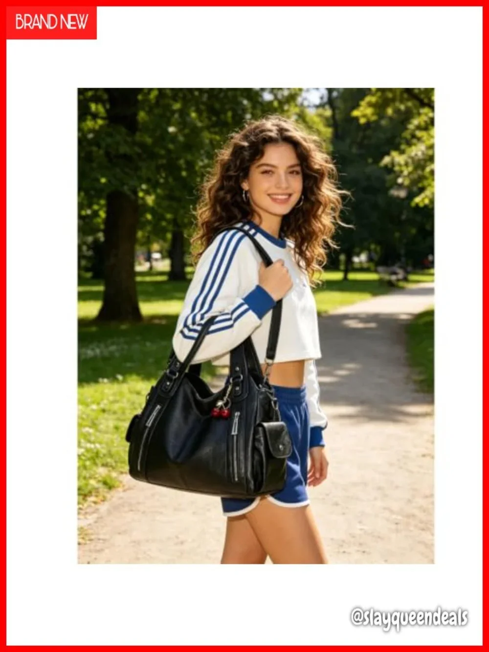 Faux Leather Slouchy Hobo Shoulder Bag Crossbody Satchel Tote